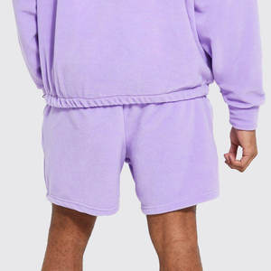 กางเกงขาสั้นออกกำลังกายผู้ชายแบบกำหนดเอง เป็นมิตรกับสิ่งแวดล้อม พิมพ์โลโก้ ผ้าฝ้ายลายเรียบ ผ้าลูกฟูก มีกระเป๋าใช้งานสะดวก เหมาะสำหรับวิ่ง สำหรับเด็กผู้ชาย - Product Image 2