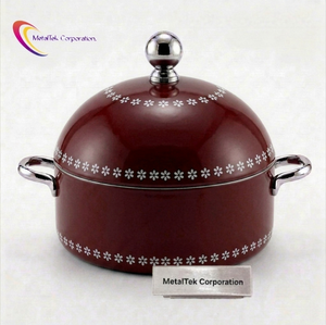 Olla de acero inoxidable para calentar comida, plato aislante color granate, utensilios de cocina de lujo, estilo árabe, plato para buffet. - Product Image 1