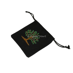 Bolsa de algodón negra con símbolo Buda de promoción reciclable con pedido personalizado - Product Image 2