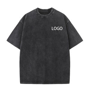 T-shirt pour homme en coton premium à grammage lourd, effet délavé à l'acide, coupe oversize, style streetwear vintage - Product Image 4