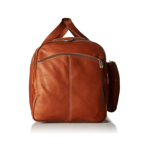 Genuine Leather Weekender Duffle Bag with Zipper Closure Large Capacity Unisex Travel <b>Luggage</b> - Product Image 3