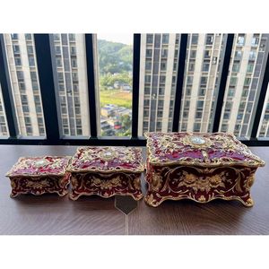 Cofanetto Portagioie in Metallo Stile Pastorale Rosa, Vassoio Vintage per Gioielli e Gemme, Contenitore per Tesori e Souvenir, Scatola Regalo per Ragazze - Product Image 4