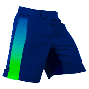 Shorts d'entraînement MMA en polyester/coton bleu, légers, respirants, résistants au rétrécissement, avec bande latérale, pour la gym - Product Image 1
