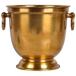 Stainless Steel <b>Ice</b> <b>Bucket</b> with Brown Leather Finish and Metal Handles for Party Beverage Cooling Decorative Champagne <b>Bucket</b> - Product Image 6