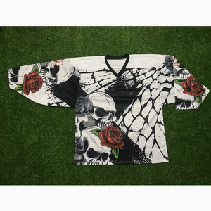 Conjunto de Jersey de Hockey sobre Hielo Sublimado para Hombre, Blanco, Negro y Verde, Manga Larga, Absorbe la Humedad, Ajuste Atlético, para Todas las Temporadas - Product Image 4
