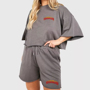Conjunto de Verano 2026 Más Vendido para Damas/Mujeres, Última Moda, Ropa 100% Algodón, Conjunto Casual de Camiseta Corta y Pantalones Cortos para Mujer - Product Image 6