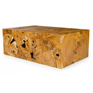 Table basse artisanale de luxe ARTERRA pour salon – Table rustique en bloc de racine de teck – Choix durable - Product Image 1