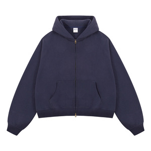 Sweat à capuche zippé en molleton épais de qualité supérieure, 230 grammes, coupe droite, personnalisé pour homme, imprimé automne, coupe courte - Product Image 2