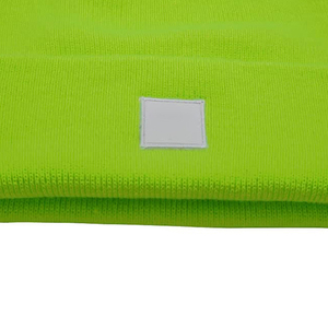 Neon Green Beanie Hat Unisex Adult Knit <b>Winter</b> <b>Cap</b> Solid Color Casual Style 56-58CM Head Circumference - Product Image 6