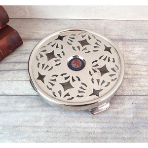 Nuevo Salvamanteles Redondo de Acero Inoxidable con Diseño de Estrella, Resistente al Calor, 350 mm, Diseño Clásico - Product Image 1
