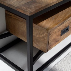 Meuble TV design industriel Vandana Novara Radiant, console de divertissement moderne en métal et bois - Product Image 2