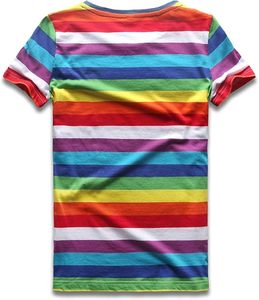 Camiseta de Cuello Redondo a Rayas Azul Gris para Hombre, Talla Grande |   Camiseta Casual de Manga Corta, Lisa, Holgada, Personalizable para Uso Diario - Product Image 2