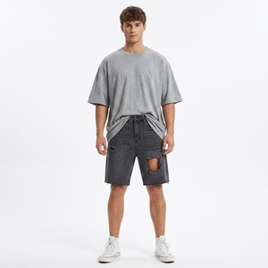 Shorts Bermuda en Jean pour Homme Style Vintage Coupe Bootcut Taille Mi-Haute Fermeture Boutonnée Séchage Rapide Décontracté Streetwear Vente en Gros Été - Product Image 2