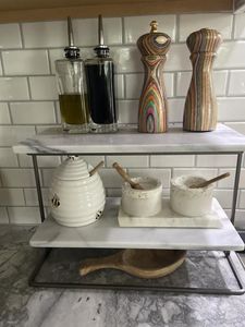 Plateau à Snacks Moderne Premium à Deux Niveaux en Marbre Poli Imperméable pour Cuisines, Villas, Hôtels et Salles à Manger - Product Image 4