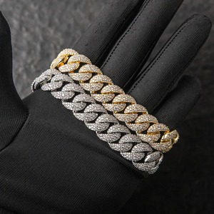 Bracelet Hip Hop Cuban Link en Gros, Moissanite VVS, Argent Sterling 925, Or 18K, Bijoux de Luxe pour Anniversaire et Fiançailles - Product Image 3