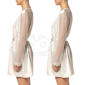 Bata de Dormir de Seda para Mujer, Elegante Túnica Larga de Satén, Ropa de Dormir Cómoda para el Hogar, Proveedor Mayorista - Product Image 6