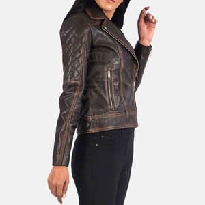 Chaqueta de Cuero para Mujer al por Mayor, Último Diseño, Transpirable, de la Mejor Calidad, Más Vendida, MOQ Bajo - Product Image 5