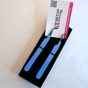 Pince à cils en acier inoxydable anti-magnétique, à pointe lisse, de 10 mm de longueur, avec découpe en étoile, forme de botte isolante à 90 degrés - Product Image 6
