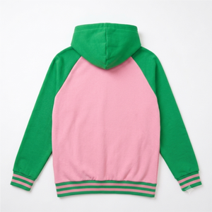 Sudadera con Capucha Oversize Unisex Rosa y Verde con LOGO Personalizado, de Algodón French Terry, con Bolsillo, Ajuste Regular, para Otoño - Product Image 2