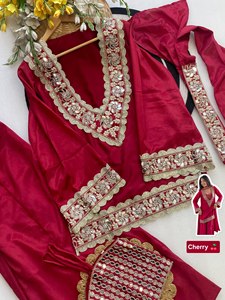 Latest Design Customized Embroidered Full Sleeves Women Shalwar Kameez With Dupatta on Sale Now - Product Image 4