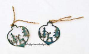 Ornements de Noël en bois découpés au laser rouge en forme d'ange |   Artisanat en bois fait main à suspendre |   Décoration de Noël festive pour l'arbre |   Étiquettes cadeaux de Noël - Product Image 3