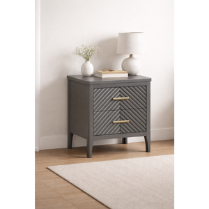 CAIRNDALE Modern Wooden <b>Bedside</b> <b>Table</b> 2 Drawers High Grade Bedroom Furniture for Apartment Villa ODM OEM Customization - Product Image 1