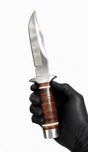 Cuchillo Bowie de Acero al Carbono Forjado a Mano Personalizado con Mango de Madera de Grado DIY, Hoja Fija de Punta Caída para Camping y Actividades al Aire Libre - Product Image 4