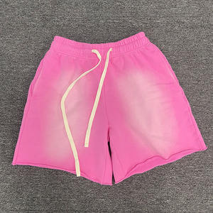 Shorts de sport vintage en toile 100 % coton, 180 g/m², à ourlet brut, effet délavé, séchage rapide, pour hommes - Product Image 1