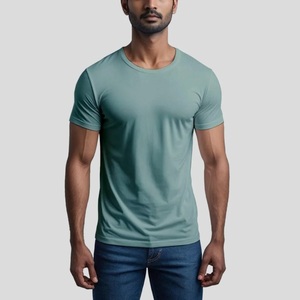 Camiseta Redonda al por Mayor para Hombre, Cuello Redondo, Tallas Personalizadas, 100% Algodón, Secado Rápido, Transpirable, Ropa Urbana de Verano, RTS - Product Image 1