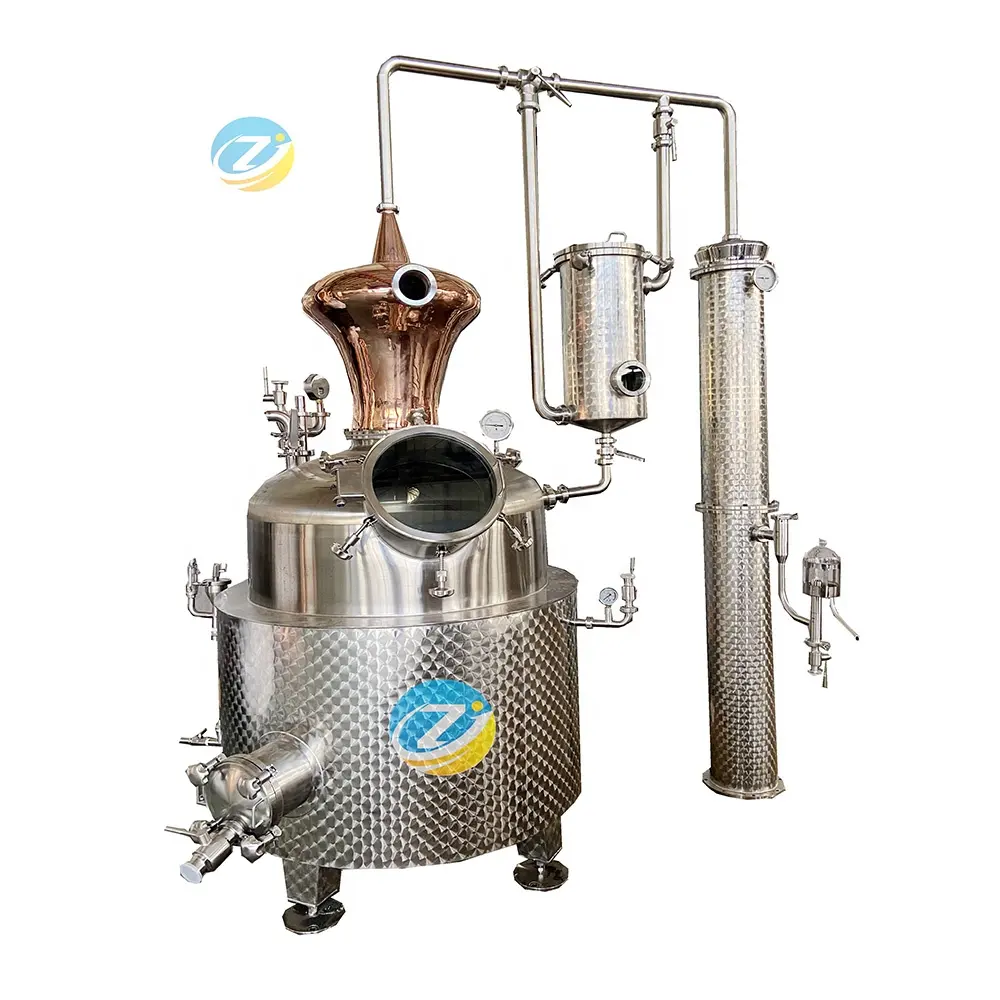 ZJ 200L distillazione di rame distillato di Whisky Brandy Gin distillatore macchina per la produzione di vino