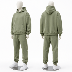 Conjunto Deportivo Personalizado para Hombre, Sudadera con Capucha y Cierre de Cordón, Cuello Alto, Transpirable, de Viscosa/Algodón, Peso Medio, OEM ODM - Product Image 3