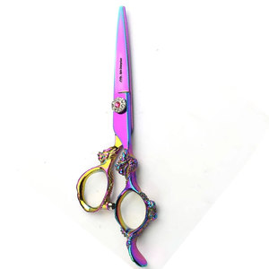 Ciseaux de coiffure professionnels en acier inoxydable avec repose-doigts confortable et vis décorative, outil de coupe de cheveux de précision - Product Image 6