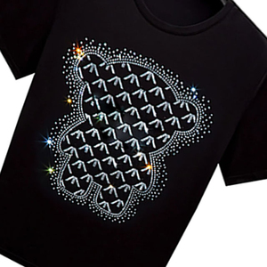 High Quality 100% Cotton Casual Solid Women's Rhinestone T-Shirts OEM Custom Printed O-Neck for Ladies Women's Rhinestone - Product Image 6