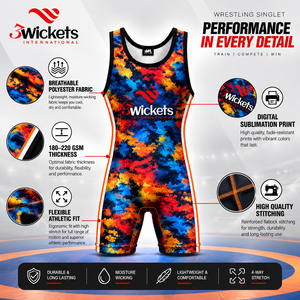 Custom multi color <b>Wrestling</b> <b>Singlet</b> <b>Men</b> Sublimation <b>Wrestling</b> Uniform Breathable 4 Way Stretch Team Wear OEM ODM Manufacturer - Product Image 3