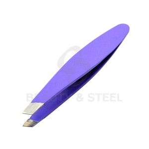Compact <b>Lime</b> Green Slant Tip Facial Hair Tweezers with Durable High-Visibility Finish and Calibrated Tension - Product Image 4