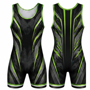 Premium Wrestling <b>Singlets</b> Custom Printed Lycra Sports Uniforms for Professional Wrestling Teams and Clubs - Product Image 1