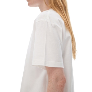 Wholesale <b>Plain</b> <b>White</b> T Shirt Women Heavyweight Cotton Oversized Drop Shoulder Custom Logo Blank <b>Tees</b> Bulk - Product Image 4