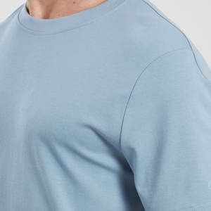 Vêtements d'été pour l'entraînement en plein air, t-shirt uni, vêtements de sport pour hommes, coupe longue et régulière, entraînement athlétique - Product Image 5