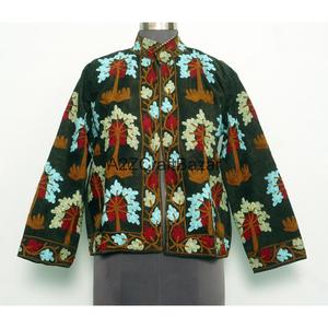 Veste matelassée en coton indien brodé pour femme, automne-hiver, écologique, respirante, séchage rapide, manches longues, longueur normale, Cotrise - Product Image 1