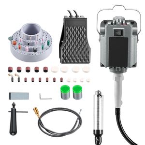 Smerigliatrice Elettrica a Albero Flessibile da 125W 18000RPM con Controllo a Pedale, Utensile Rotante con 112 Accessori per Taglio e Incisione - Product Image 1