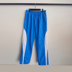 Pantalon de survêtement homme 2026 rouge color block en polyester tricoté respirant, ensemble coupe-vent décontracté disponible à la vente en ligne - Product Image 3