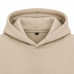 Sudadera con Capucha Extra Grande para Hombre, Color Beige, Estilo Urbano, Algodón Grueso, Unisex, Informal, Personalizable con Logotipo - Product Image 3