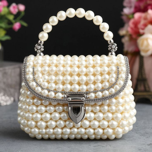 Sac à main de luxe artisanal en perles d'ivoire - Pochette de soirée style vintage pour mariages et fêtes - Product Image 2