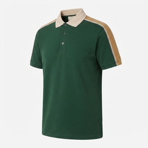 Camisa de Hombre Transpirable con Paneles en Contraste, de Punto, Manga Corta, Cuello con Botones, Estilo Casual, con Logotipo Personalizado - Product Image 3
