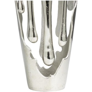 Vase de table en aluminium fait main, design abstrait effet goutte, motif floral foncé, Jaffs Exports Jf62011, provenance Uttar Pradesh - Product Image 2