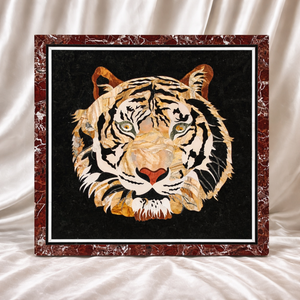 Mesa de Centro Moderna Ecológica con Incrustaciones de Mármol, Diseño de Tigre, Hecha a Mano, de Piedra Negra, Muebles de Lujo para Diwali, Venta al Por Mayor - Product Image 1