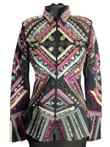 Chaqueta de equitación occidental prémium, ecológica, ligera y de secado rápido para mujer, ideal para rodeos, espectáculos ecuestres y competiciones de carreras de barriles. - Product Image 1