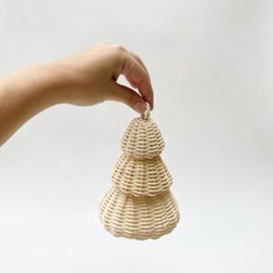 Árbol de Navidad de Ratán Hecho a Mano, Decoración Navideña Tejida para el Hogar, Exhibición Comercial, Adorno de Mimbre Natural, Decoración Navideña - Product Image 5