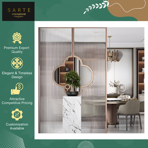 Panel Divisor de Habitaciones Plegable y Deslizante de Acero Inoxidable de Lujo y Alta Calidad, Pantalla Transparente Moderna y Decorativa para - Product Image 2