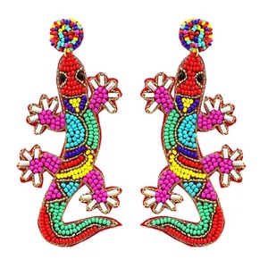 HEART Handmade Colorful Beaded Earrings <b>Big</b> Size for Women Newest Beaded Earrings - Product Image 5